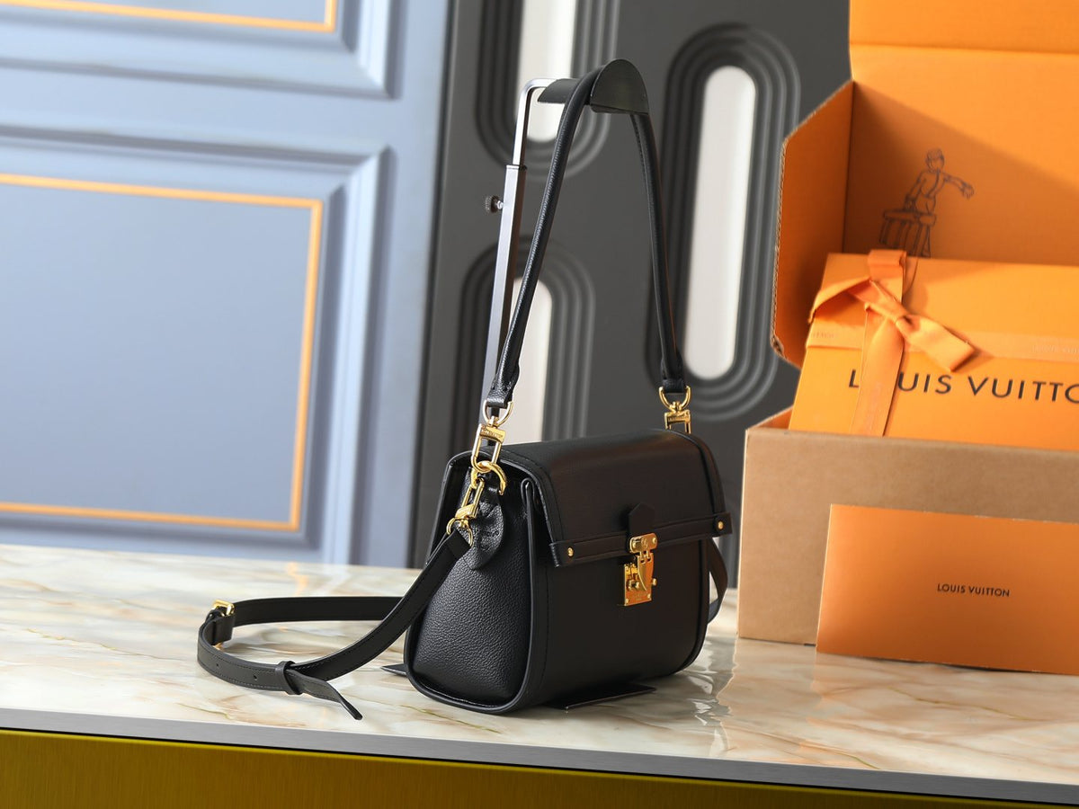 Louis Vuitton Gold-Clasp Flap Top-Handle Bag — side