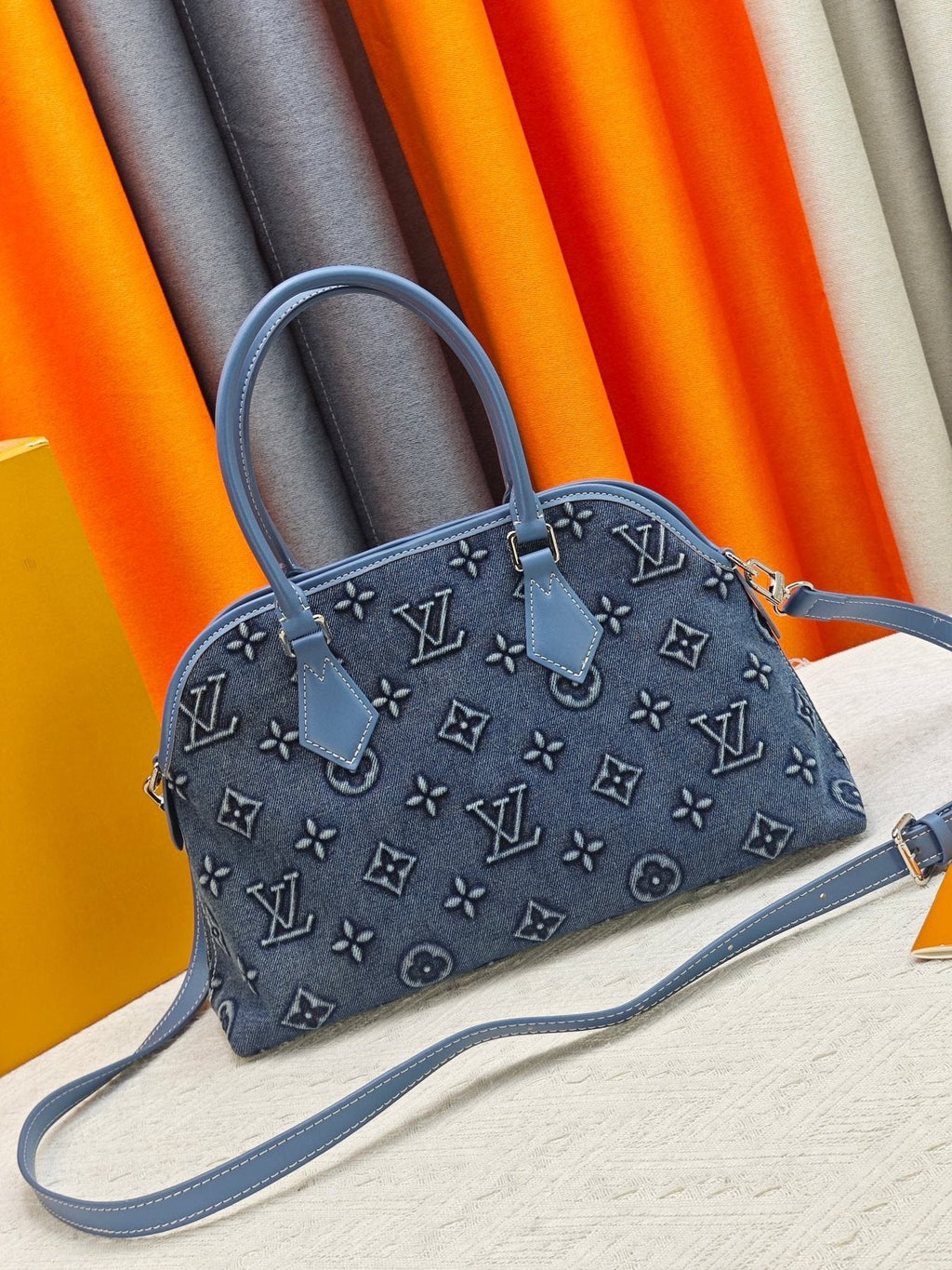Louis Vuitton Ever More Blue Monogram Handbag — back