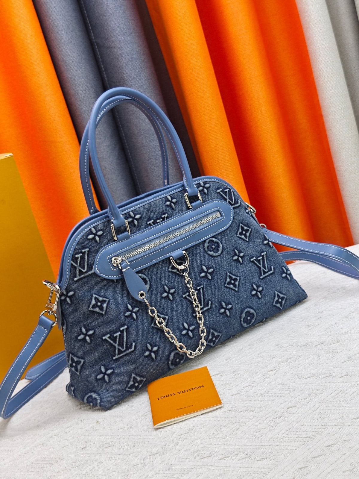 Louis Vuitton Ever More Blue Monogram Handbag — front