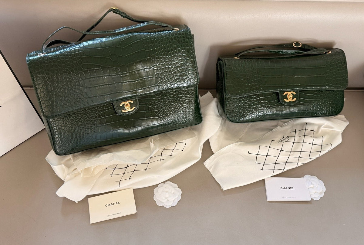 Chanel CF Crocodile-Embossed Flap Shoulder Bag — comparison