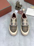 Loro Piana Plaid Lace-Up Casual Shoes — front