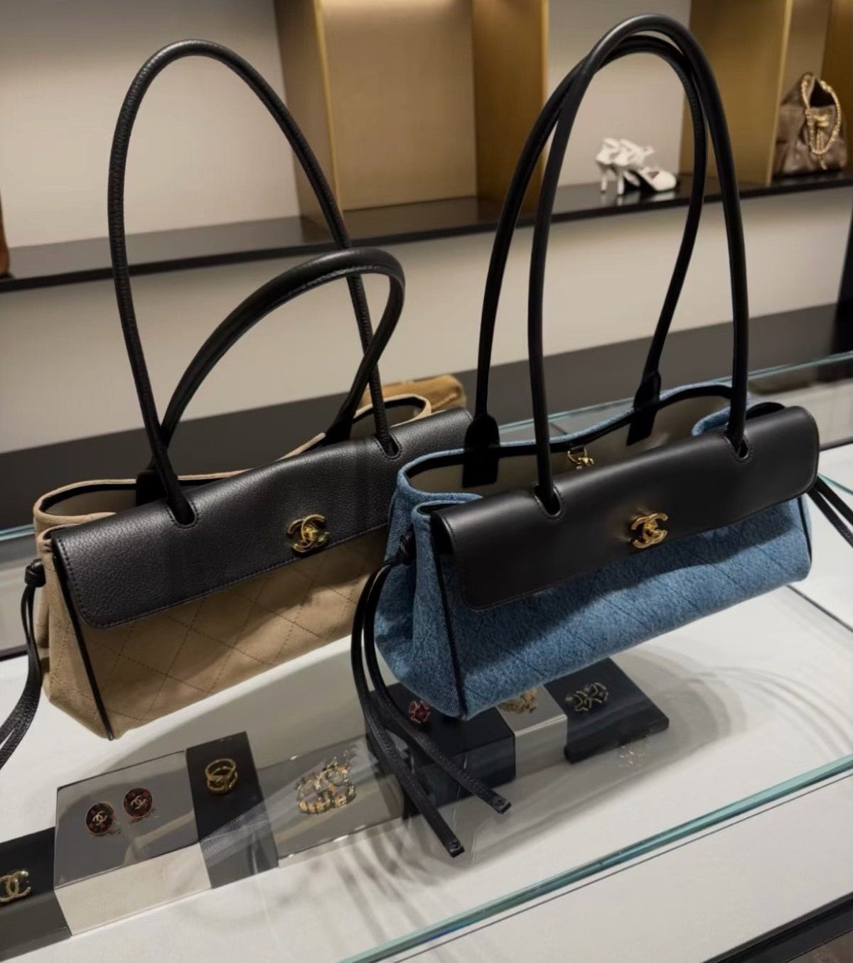 Chanel Diamond-Quilted Baguette Shoulder Bag — comparison
